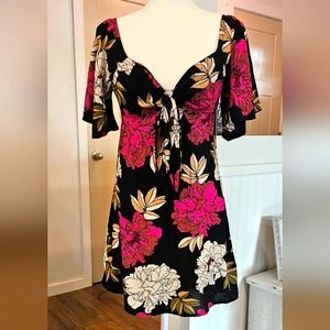 Hardly Worn - BILLABONG -  Floral Print Crepe Fit & Flare Dress - Size S